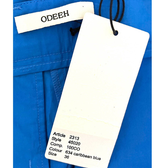 ODEEH NWT Pants 100% Cotton Caribbean Blue US Size 4 / Small - Picture 6 of 8